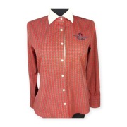 Bluzka koszulowa Lisa Campione 38 elegancka kratka biały kołnierzyk