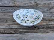 Umywalka nablatowa Splashia - biała w kolorowe kleksy, lastryko