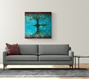 Akryl na płótnie 90x90 cm ABSTRAKCJA