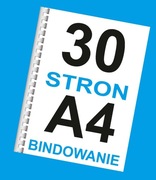 Książka druk A4 mono do 30 stron + bindowanie