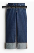 H&M spodnie jeans dżins baggy wide low szerokie casual oversize duże
