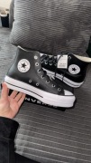 Converse All Star – czarne skórzane trampki | rozmiar 38 (24,5 cm) | NOWE