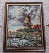 Obraz haftowany - holenderski wiatrak