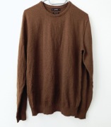 Sweter męski brązowy roz.M wymiary opis firmy Dunnes