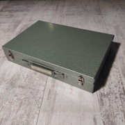 niska płaska metalowa skrzynka farba młotkowa 55mm 185mm 285mm ROWI