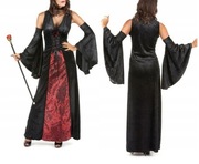 Strój Czarnej Królowej – Mroczna Dama na Halloween bal przebranie kostium