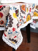 Obrus bawełniany lniany 90x90 boho naturalny