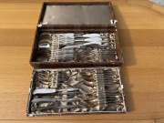 Platery komplet sztućców 12 osób posrebrzane obiadowy