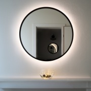 Lustro LED 60 cm czarna ramka