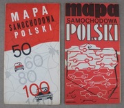 995 Mapa Samochodowa Polski Warszawa 1969 i 1974