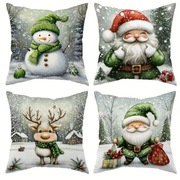 Zestaw 4-rech poszewek Bożonarodzeniowych