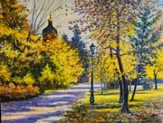 Obraz olejny Jesienna aleja 