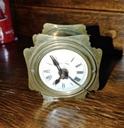 Unikatowy zegar oficerski , metalowy budzik przenośny A.W&C Freiburg 