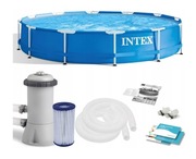 Basen duży stelażowy okrągły Intex 366x76cm + Pompa z filtrem