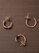 Zestaw 5 szt. kolczyków do ucha nosa wargi srebrne kółka st. bdb+OPAKOWANIE