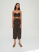 Zara skóry floral black XS pasek