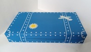Pudełko ozdobne niebieskie dekoracyjne box z pokrywką 45,5 x 25 x 8 cm