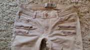 Jeansy skinny nude zwężane 36/38 Denim&Co