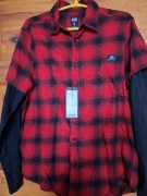 Koszula meska czerwona w czarna kratke (M) New Yorker 