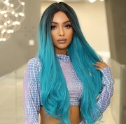 Damska Peruka Niebieskie Ombre Długie Halloween Karnawał