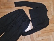Magmac komplet czarny dzianinowy S / M z przeszyciami