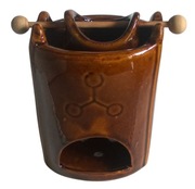 Kominek zapachowy z kociołkiem brązowy podgrzewacz aromaterapia 12cm UNIKAT