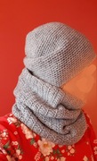 Szydełkowa czapka i komin z polarem 