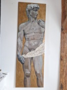 Obraz ręcznie malowany na płótnie Dawid 40x120