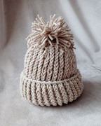 Czapeczka niemowlęca bawełniana beż beżowa 40-42