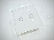 Szklany Podwójny Włącznik Wyłącznik Dotykowy Biały LED z Podświetleniem