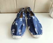 Buty płaskie espadryle 39 granatowe ananasy na lato trampki