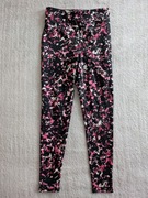 Czarne kolorowe wzorzyste spodnie legginsy sportowe Active 40 jak nowe