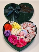 Flower box serce kwiaty mydlane pachnące,  prezent,Dzień Mamy koniec roku 