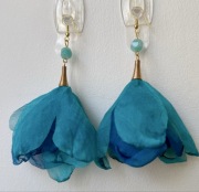 Kolczyki kwiaty szyfon