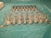 Szachy szklane, kieliszki 