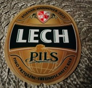 Unikalna etykieta dziewica LECH PILS Poznań Hannover 2015