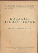 Roczniki Filozoficzne Prace z Psychologii-KUL 1959