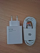 Szybka ładowarka do telefonu 67W +kabel USB typ C długość 2 m.