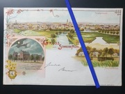 PIŁA 1897 Schneidemühl Litografia Dom głuchoniemyc