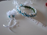 Komunia 2026 zestaw wianek na głowę komunijny plus osłonka na swiecę Nowy 