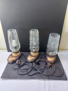 Lampka nocna vintage szklany klosz lata 70 te