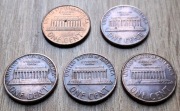 1 cent USA1978 w zestawie 5 monet jednocentowych USA + 7 monet Ukraina