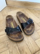 Birkenstock Madrid Birko-Flor lakierowany czarne 38 regular fit