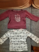 Zestaw 2 bluzeczek niemowlęcych w rozmiarze 62/68