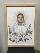 Obraz, print Maryji, Matki Boskiej - rysowany w ramię A3