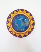 Ozdobny Obraz na okrągłym płótnie Niebieska Planeta