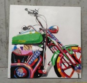 Obraz olejny motocykl - duży 62 cm x 62 cm