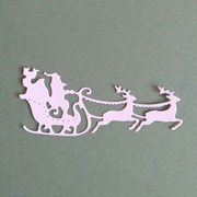 Scrapki Papierowe - Boże Narodzenie Zima Zaprzęg Mikołaj i Renifery 2 szt.
