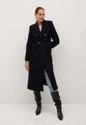 MANGO  Płaszcz wełniany czarny M