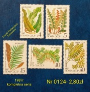 Znaczki flora:0124: paprocie, rośliny- ZSRR 1987r **